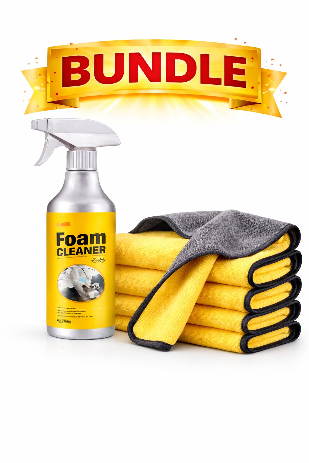 Kit Limpeza Interior – Espuma + Panos Profissionais
